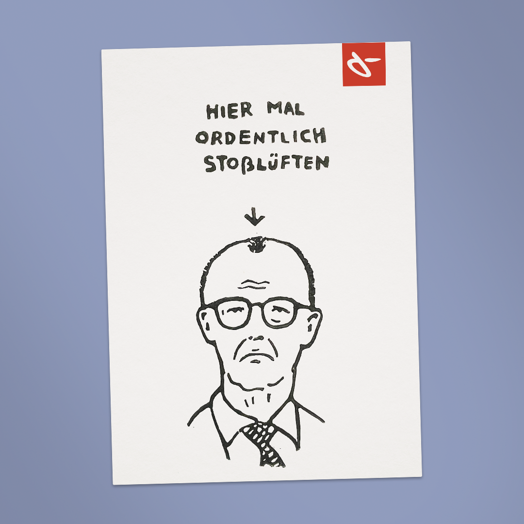 Postkarte stoßlüften
