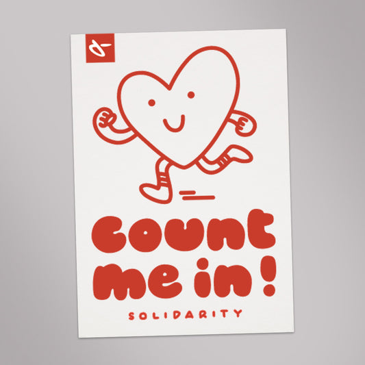 Count me in – Solidarity Postkarte